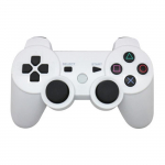 BLANC Manette bluetooth sans fil Double choc Double vibration pour PS3