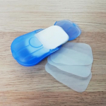 Savon en Papier Soluble - SHOP-STORY - Bo&icirc;te Bleue - 20 Feuilles - Antibact&eacute;rien - Voyage