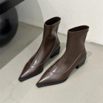 Vintage terava ninaga naiste pahkluusaapad Moodsad Elegantsed Pehmest Nahast Kingad S&uuml;gis Talv Madala Kontsaga Naiste L&uuml;hikesed Saapad 35