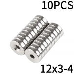 12x3 15x3 15x5 Auk 4mm V&auml;ike S&uuml;vistatud &Uuml;mar NdFeB Neod&uuml;&uuml;m Magnet V&otilde;imas Haruldaste Muldmetallide P&uuml;simagnet K&uuml;lmiku Magnet M4 Kruviga 10Pcs