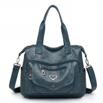 Kandekott Commuter naiste suure mahutavusega k&auml;ekott Pehmest nahast &otilde;lakott sinine