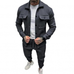 2tk/komplekt Meeste spordir&otilde;ivaste komplekt, rev, pikkade varrukatega klapitaskud, mantel, elastne n&ouml;&ouml;r, v&ouml;&ouml;koht, pikad p&uuml;ksid, komplekt vabas vormis. S hall