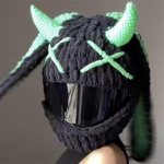 Uus k&auml;sitsi valmistatud heegeldatud isikup&auml;rastatud moekas kassik&otilde;rvapunutis t&auml;rniga ripatsiga t&auml;iskasvanute m&uuml;ts adult 57-59cm [adult hat size, non-helmet model]