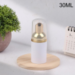 30/50/60 ml valge kullaga plastist vahustaja pumbapudel, taast&auml;idetav t&uuml;hi n&auml;o ripsmepuhastusvahend vahutav kosmeetilise seebi dosaatori pudel 60ML
