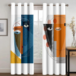 Abstract Art Anthestic Boho Morandi Aknakardinad Elutoa Rulood Magamistoa Vannitoa K&ouml;&ouml;k Kontoriuks Kodukaunistus 2tk 135W165H(CM)53x65in&Grommet Top