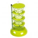 L&auml;bipaistev maitseainepurk Tolmukindel, vastupidav p&ouml;&ouml;rlev disainkarp Four Layer kollane