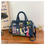 Tikitud Kolmem&otilde;&otilde;tmeline Naiste K&auml;sikott Suure Mahutavusega &Otilde;lakott Boston Kott Moodne Ristkott