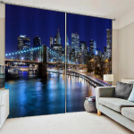 New Yorgi linna prindiga aknakardinad NYC Midtowni siluett &otilde;htul pilvel&otilde;hkujate foto elutuba magamistuba aknaeesriided W50 X H130(CM)X2&Hook