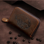 Ehtsast nahast kaardihoidjaga rahakott Vintage hullumeelse hobuse nahast kaardirahakott naiste rahakottidele koos kaardihoidjatega pruun