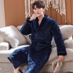 Paks kolmekihiline soe talvehommikumantel meeste pehme flanellist tepitud pikk kimono vannimantel Meeste hommikumantel meeste korallifliisist hommikumantel L