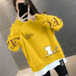 YYFS Naiste moe vabaaja &uuml;hev&auml;rviline printimine s&uuml;gistalvel pikkade varrukatega O-kaelusega pulloverid ja pikad varrukad M