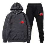 2-osaline komplekt Akatsuki pilves&uuml;mbolite tr&uuml;kiga kapuutsiga pusad+p&uuml;ksid treening&uuml;likond mehed naised dressipluus t&auml;navamood pullover Sudaderas XXXL tumehall v&auml;rv