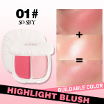 Blush highlighter 2-in-1,Long-lasting Waterproof Multi-purpose Contour &Highlight Blush Makeup color
