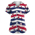 Naiste moodsad V-kaelusega l&uuml;hikeste varrukatega t&ouml;&ouml;r&otilde;ivad, taskutega, tr&uuml;kitud topid M must