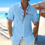 Hawaii s&auml;rk meestele, meeste vintage n&ouml;&ouml;pidega keeglis&auml;rgid l&uuml;hikeste varrukatega suvine rannas&auml;rk XXL
