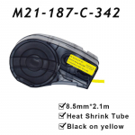 M21-187-C-342 8,5 mm x 2,1 m(0,33 x6,89 ) Isekleepuv termokahaneva toru silt, &uuml;hilduv BRADY BMP21 PLUS printeriga