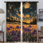 Lillad Iirise lilled Kardinad Elutoa Kardinad Ruumi 2 Paneel Kodu Interj&ouml;&ouml;ri Kardinad Halloweeni Kaunistus Vahesein W50xH70cmx2pcs-CL