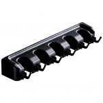 Multifunktsionaalne luudade riidepuu Seinale kinnitatav mopihoidja riiul Koduk&ouml;&ouml;gi hoiukoht Must plastikust mopihoidja 5 asendit 6 konksu