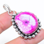 Pink Solar Quartz Handmade 925 Sterling Silver Jewelry Pendant 1.77 z4k43