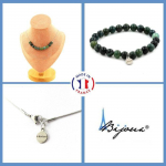 Pierres et Min&eacute;raux. Parure bijoux Bracelet Collier 10 Perles Agate mousse 8 mm. Chaine en Taille personnalisable. roheline