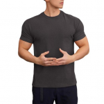 Suvine j&otilde;usaali &uuml;laosa &uuml;mara kaelusega Slim Fit lihaseline meeste treening-T-s&auml;rk l&uuml;hikeste varrukatega veniv Slim Fit s&ouml;rkimistrekk M tumehall v&auml;rv