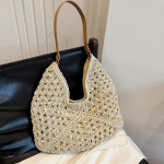 Suvine &otilde;lest kootud kott, &otilde;&otilde;nes ostukott, &uuml;hev&auml;rviline ranna &otilde;lakott, puhkuse reisik&auml;sikott, boho &otilde;lakott naistele 36x2x31cm khaki