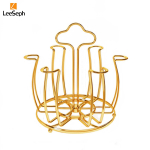 Rotating Cup Drying Rack Stand with 6 Hooks, Bottle Drainer Holder Glass Cup Spin Organizer for Kitchen Office Restaurant 1-tier