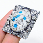 K2 Azurite Handmade 925 Sterling Silver Jewelry Ring Size 7.5 f2e37