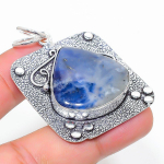 Sodalite Handmade 925 Sterling Silver Jewelry Pendant 1.97 y7h85