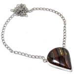 Iron Tiger Eye Handmade 925 Sterling Silver Jewelry Necklace 18 b5k65