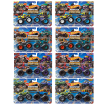 Hot Wheels Monster Truck 2 komplekt, 2 x 8 komplekti, kastis M&uuml;&uuml;k S&otilde;iduki m&auml;nguasja miniauto vanusele 3 ja vanemad 164 986P-FYJ64 gray