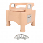 Voodi&auml;&auml;rne mobiilne tualett reguleeritava k&otilde;rgusega rasedatele naistele, mobiilne tualett, kaasaskantav voodi&auml;&auml;rne komood valge