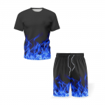 lapsed Komplektid Flame Fire 3D Prinditud T-s&auml;rgid Rannalaua l&uuml;hikesed p&uuml;ksid Mood Ujumisriided T&uuml;drukud Poisid T&auml;navar&otilde;ivad Vabaaja s&auml;rgid Topid &Uuml;likonnad Riided 100
