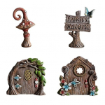 4 tk Haldjamaja Kaunistused K&auml;sitsi Maalitud Vaik Aia Kuju Veekindel UV-kindel V&auml;listingimustes Miniatuurne Figuur Hoovi Kaunistused 4pcs