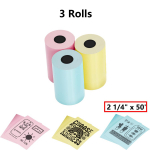 2 1/4 x 50' V&auml;rviline termopaber, 57mm kviitungipaber, BPA-vaba Sobib k&otilde;ikidele 57/58mm Mini termilistele POS-printeritele, Square Terminal krediitkaardimasinatele 3Rolls-Blue/Pink/Yellow ar&uuml;liidkollane v&auml;rv