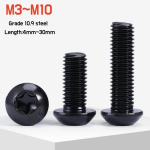 2~50 tk M3 M4 M5 M6 M8 M10 Must Torx Nupupeaga Kruvi Klass 10.9 teras Kuueh&otilde;lmaline Torx Pannipeaga &Uuml;marpea Poldid Pikkus 4mm~30mm M8x20mm-5pcs