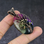 Rainbow Solar Quartz Handmade Copper Wire Wrap Tree Of Life Pendant 2.17 w8m69