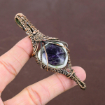 Sage Amethyst Handmade Copper Wire Wrap Pendant Jewelry 3.94 r2h60