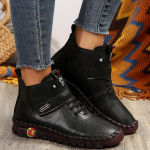 Talvised ortopeedilised saapad naistele S&uuml;gis S&uuml;gis Nahkkingad Karusnahaga Punased mokassiinid Naiste pahkluusaapad Ema Pl&uuml;&uuml;sist tossud Kingad CN 43(Insole 26.5 cm must