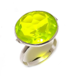 Peridot Handmade 925 Sterling Silver Jewelry Ring Size 8.5 i1m09