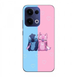 Coque de t&eacute;l&eacute;phone - Maniacase - Oppo Reno 13 5G - Silicone - Souple - Stitch Angel mignon bleu rose