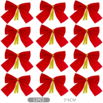 12 TK 5 cm vibu j&otilde;ulukaunistused uusaasta p&uuml;hade pidu Punane kuld h&otilde;bedane puu vibu s&otilde;lmed vibud j&otilde;ulukaunistused kodu Navidad 12PCS punane