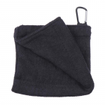 Kandiline mikrofiibrist golfipalli puhastusr&auml;tik karabiinhaagiga, vett imav puhas golfikepp peapuhastuslapiga puhastamiseks must