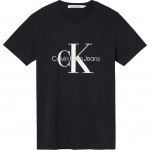 Calvin Klein Tr&uuml;kitud Logo &Uuml;mmarguse Kaelusega Kitsas L&uuml;hikeste Varrukatega T-s&auml;rk Unisex Topid Must J30J320935-BEH XL