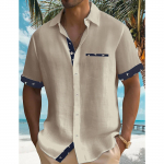 Hawaii s&auml;rk meestele, meeste vintage n&ouml;&ouml;pidega keeglis&auml;rgid l&uuml;hikeste varrukatega suvine rannas&auml;rk XXXXL