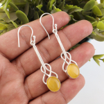 Kollane Kassisilm 925 Sterlingh&otilde;be Ripats, K&auml;sitsi valmistatud Imeilus H&otilde;beehe, Kaunis Kassisilm V&auml;&auml;riskiviehe Kingituseks 1.76 Inches kollane