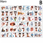 30 tk Nezha Ao Bing Veekindel ja Vastupidav V&auml;rviline T&auml;toveering K&auml;e Kleebis Joonisfilm Anime Tegelased Laste Ajutised T&auml;toveeringud Kleebis as the picture