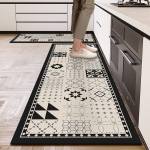 Libisemiskindel diatomiitk&ouml;&ouml;gimattide komplekt - Mustust h&uuml;lgav, Lihtsalt hooldatav, Imav, Kaheosaline jalamatt 60x90cm+60x180cm