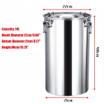 Roostevaba terase &auml;mber Piimakann Vee&auml;mber Veini&auml;mbriga &Otilde;lit&uuml;nn Teepurk Piimakann 14L/10L 22*40