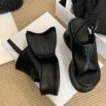 2026. aasta suvine peep toe platvormkiilud kontsad naiste sandaalid mood pandla rihmaga peokingad Zapatos De Mujer 35 must